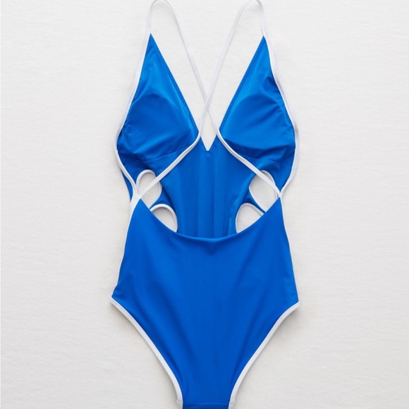 aerie Swim New Aerie Piping Detail One Piece Swimsuit Xl Poshmark